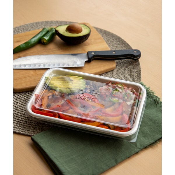 Eco-Products Worldview 100% Recycled Content Lid, 10.82 x 10.71 x 1.83, Clear, Plastic, 200PK - EP-SCRC107LID-R
