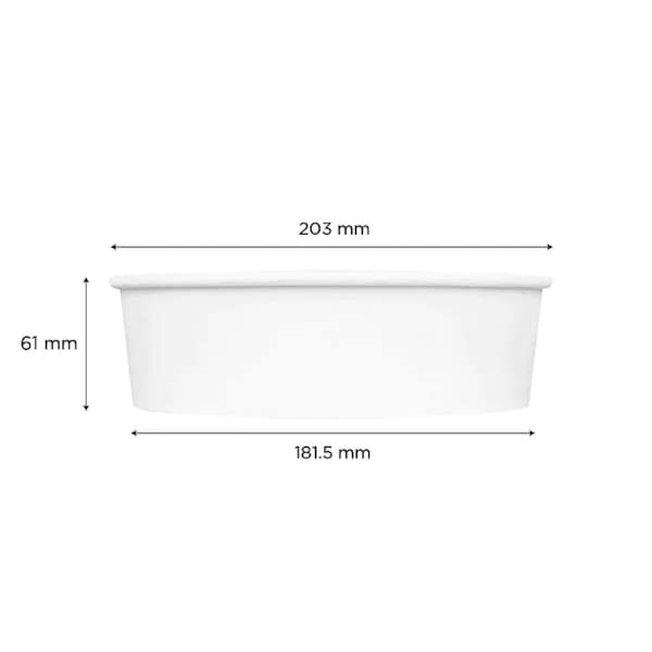 Karat Food Bucket, 48 oz, 7.99in. Dia x 2.4in.h, White, Paper, 270PK - FP-PSB48