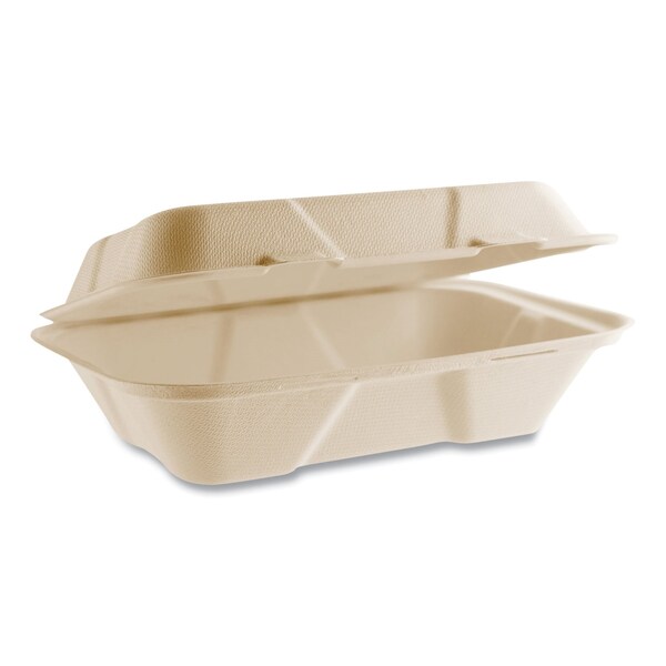 Vegware Nourish Molded Fiber Takeout Containers, 6.1 x 9 x 2.9, Natural, Sugarcane, PK200 - VA-SH89N