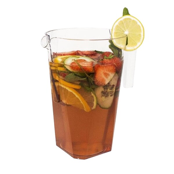 Smarty Had A Party 52 oz. Clear Square Plastic Disposable Pitchers (24 Pitchers), 24PK - 552S-CASE