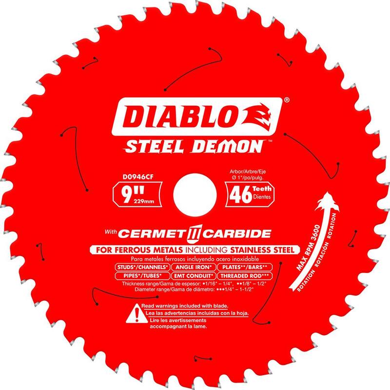 DIABLO 9 pulgadas x 46 dientes Steel Demon Cermet II hoja de sierra para metal mediano - D0946CF