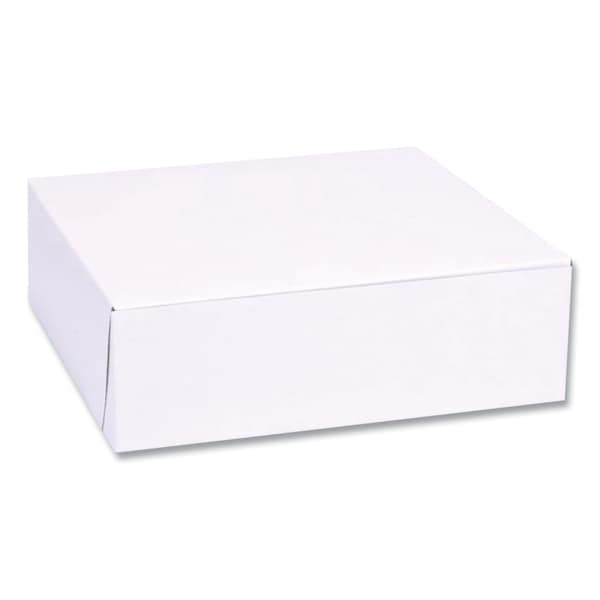 Sct White One-Piece Non-Window Bakery Boxes, Standard, 8 x 2.5 x 8, White, Paper, 250PK - 1533