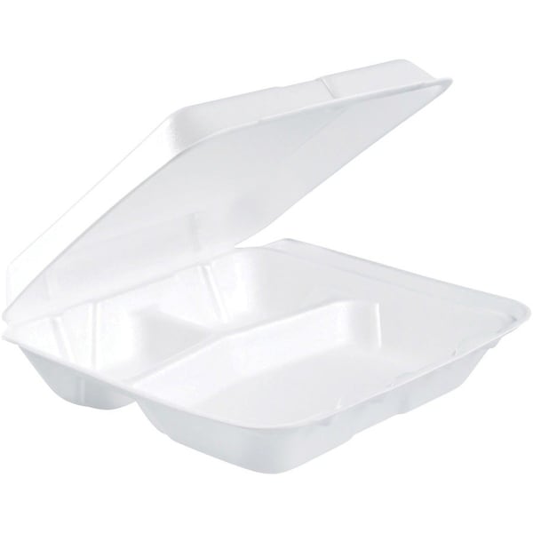 Dart Container Container, 3-Compart, 15-3/5"x19-9/10"x16-9/10", 200/CT, WE PK - DCC80HT3R