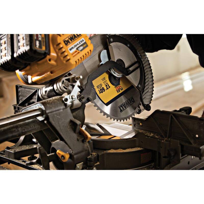 DEWALT FLEXVOLT 12 pulgadas 60 dientes sierra de inglete con punta de carburo - DWAFV31260