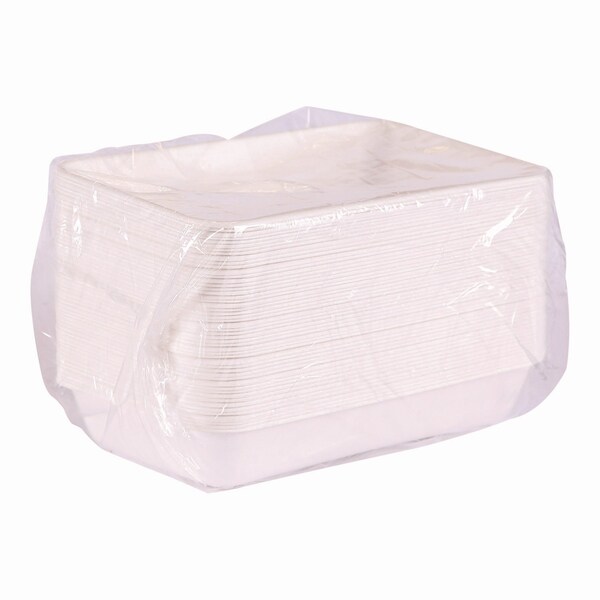 Eco-Products Vanguard Worldview Renewable Sugarcane Take-Out Containers, 10.47 x 10.47 x 1.76, White, 200PK - EP-SCRC107NFA