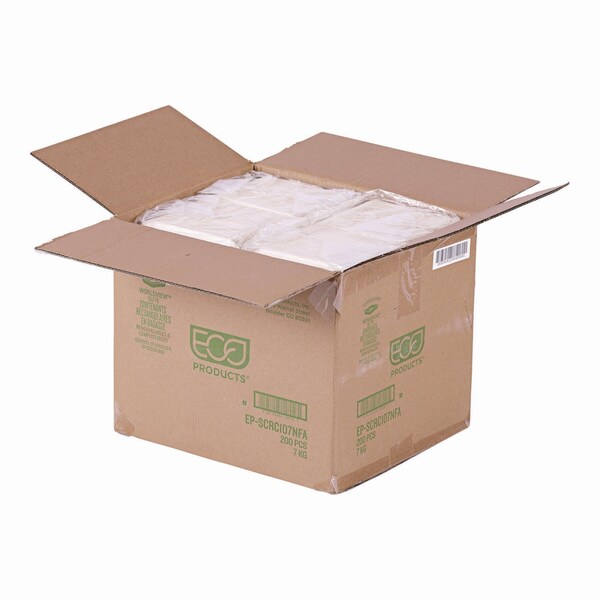 Eco-Products Vanguard Worldview Renewable Sugarcane Take-Out Containers, 10.47 x 10.47 x 1.76, White, 200PK - EP-SCRC107NFA