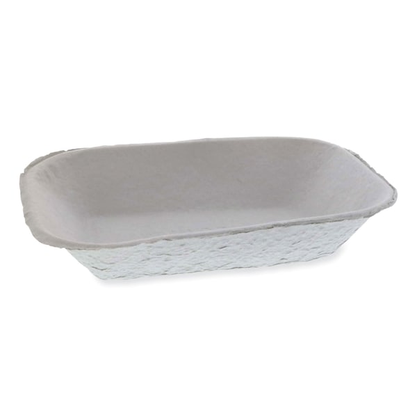 Pactiv Evergreen EarthChoice Pulpex Steep Wall Food Tray, 9.13 x 6.88 x 1.75, Natural, Paper, 460PK - M633524Y