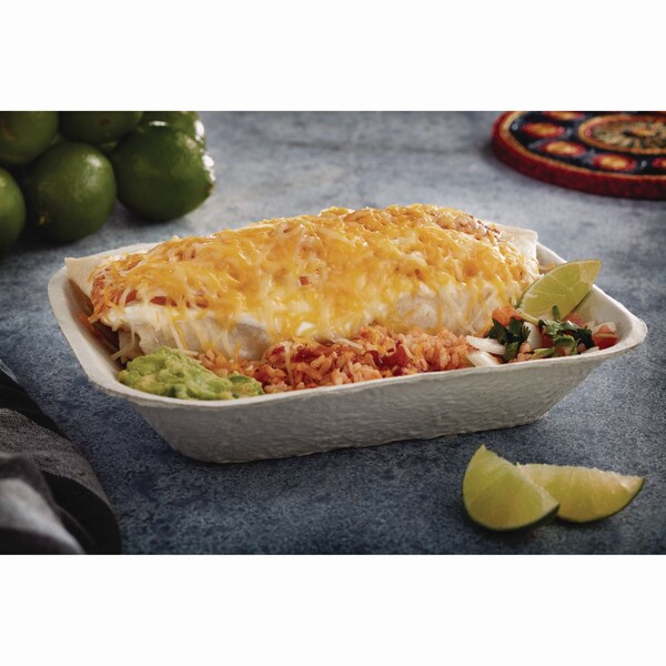 Pactiv Evergreen EarthChoice Pulpex Steep Wall Food Tray, 9.13 x 6.88 x 1.75, Natural, Paper, 460PK - M633524Y