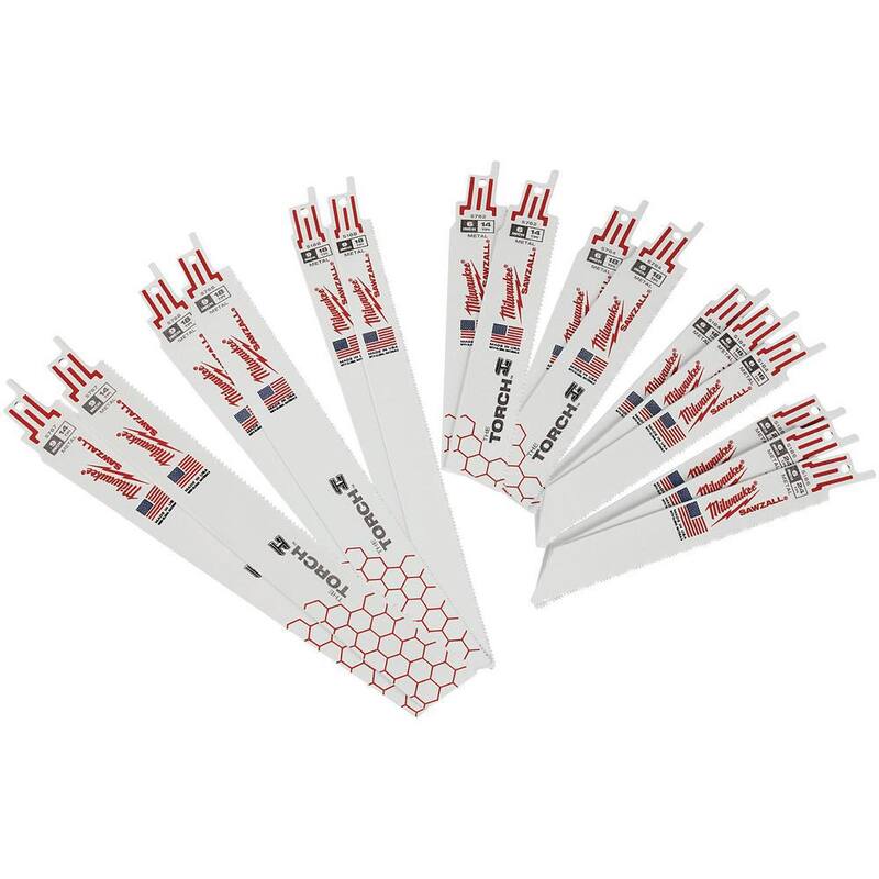 Juego de hojas de sierra alternativa bimetálicas para corte de madera y metal Milwaukee SAWZALL (26 piezas) - 49-22-1110-49-22-1216