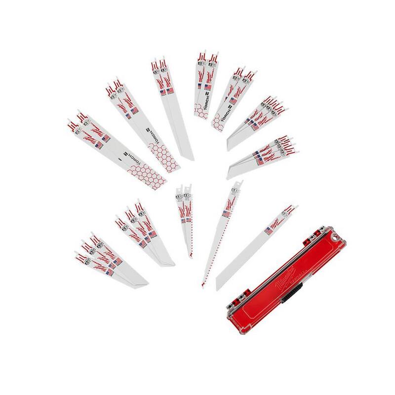 Juego de hojas de sierra alternativa bimetálicas para corte de madera y metal Milwaukee SAWZALL (26 piezas) - 49-22-1110-49-22-1216