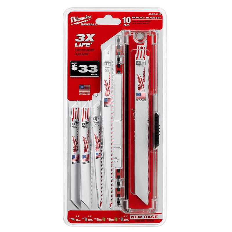 Juego de hojas de sierra alternativa bimetálicas para corte de madera y metal Milwaukee SAWZALL (26 piezas) - 49-22-1110-49-22-1216