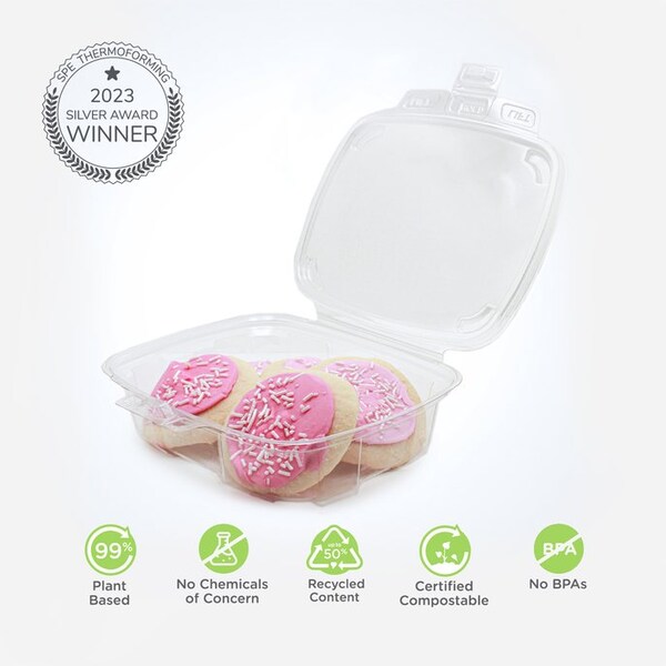 Good Natured Products Goodguard 20 Oz. Multi-Purpose Clamshell Package, Crystal Clear, Pla, 180/Case, 180Pk - BDV07035