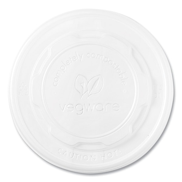 Vegware 115-Series Flat Hot Lids, For Use With 115-Series Soup Containers, White, Plastic, PK500 - VLID115S