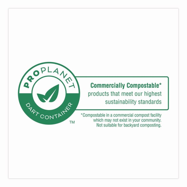 Dart Compostable Molded Fiber Hinged Tray, ProPlanet Seal, 3 Compartment, 9.14x9x2.98, Natural, 200PK - 90FBRHT3