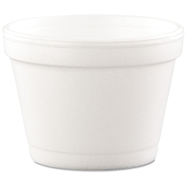 Dart Bowl Container, Foam, 4 oz., White, PK1000 - 4J6