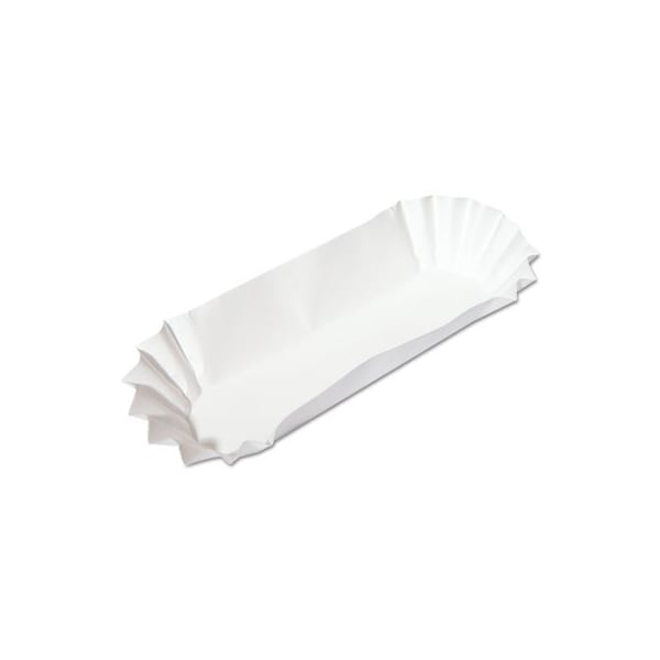 Hoffmaster Fluted Hot Dog Trays, 6w X 2d X 2h, White, 500/sleeve, 6 Sleeves/carton - 610740