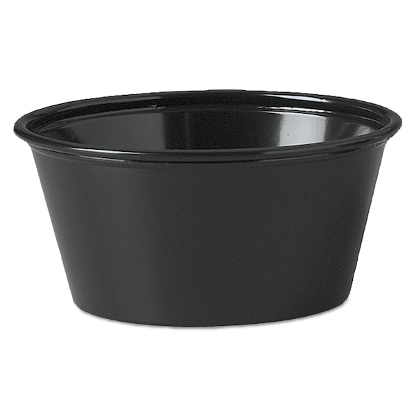 Dart Plastic Souffle Portion Cups, 3 1/4 oz., Black, PK2500 - P325BLK