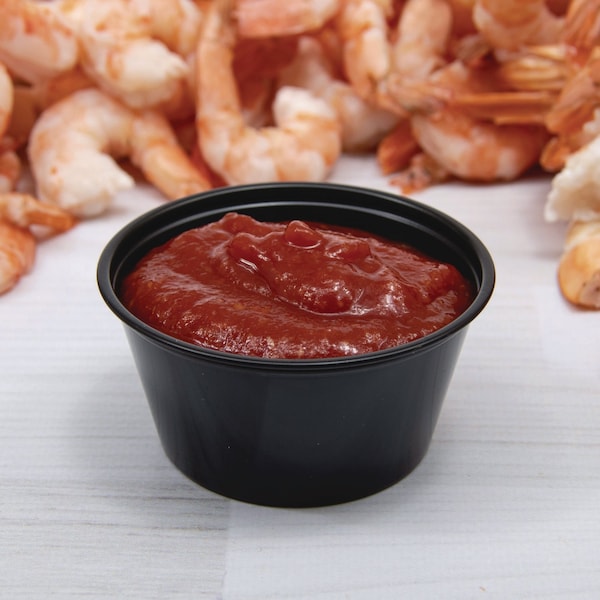 Dart Plastic Souffle Portion Cups, 3 1/4 oz., Black, PK2500 - P325BLK