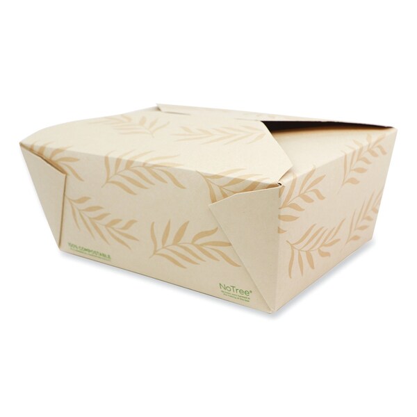 World Centric No Tree Folded Takeout Containers, 95 oz, 6.5 x 8.7 x 3.5, Natural, Sugarcane, 160PK - TO-NT-4