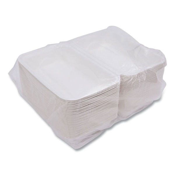 Eco-Products Vanguard Renewable and Compostable Sugarcane Clamshells, 1-Compartment, 9 x 6 x 3, White, PK250 - EP-HC96NFA