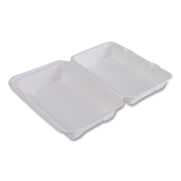 Eco-Products Vanguard Renewable and Compostable Sugarcane Clamshells, 1-Compartment, 9 x 6 x 3, White, PK250 - EP-HC96NFA