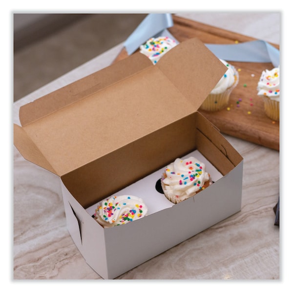 Sct White One-Piece Non-Window Bakery Boxes, Standard, 9 x 5 x 4, White, Paper, 250PK - 1549