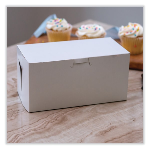 Sct White One-Piece Non-Window Bakery Boxes, Standard, 9 x 5 x 4, White, Paper, 250PK - 1549