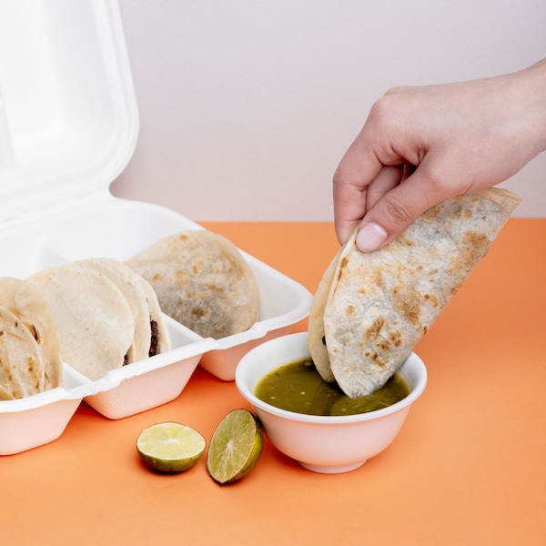 Greenprint Greenprint Fiberware 3 Compartment Taco Box, 200 ct - TB200-3C