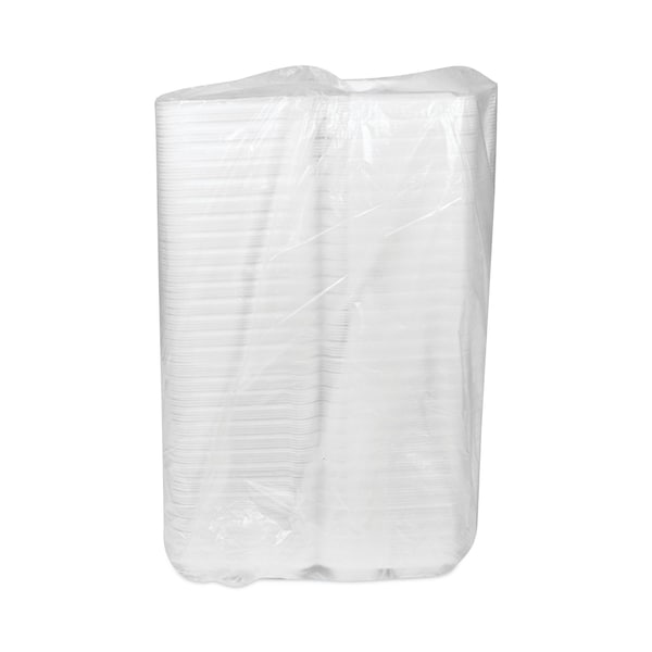 Pactiv Evergreen SmartLock Foam Hinged Containers, Small, 3-Compartment, 7.5 x 8 x 2.63, White, PK150 - YHLW07030000