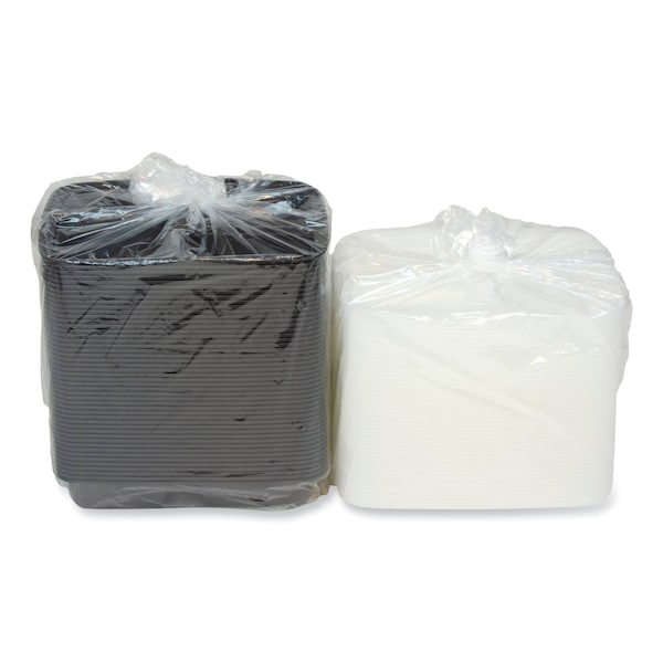 Pactiv Evergreen Newspring DELItainer Microwavable Container, 32 oz, 7.5 x 9.87 x 1.75, Black/Clear, Plastic, 150PK - NC333B