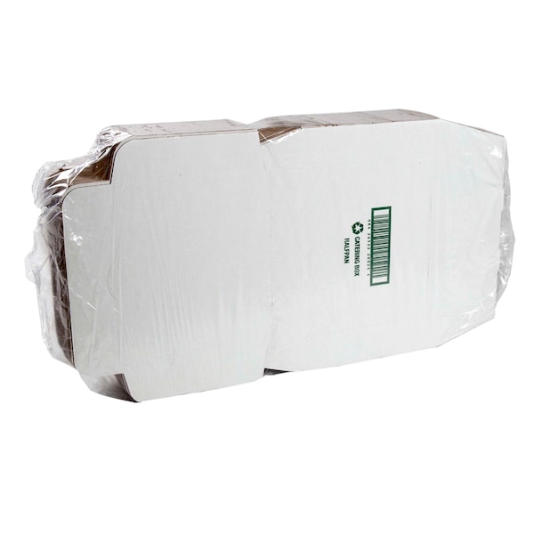 Amercareroyal 0254 Corrugated Catering Box Half Pan White 13x10 7/8x3, PK50 - CCBHP13113