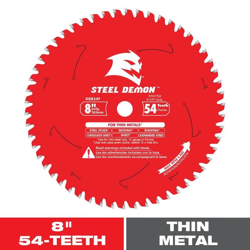 DIABLO 8 pulgadas x 54 dientes Sierra de Carburo Steel Demon para Metal Delgado - D0854F