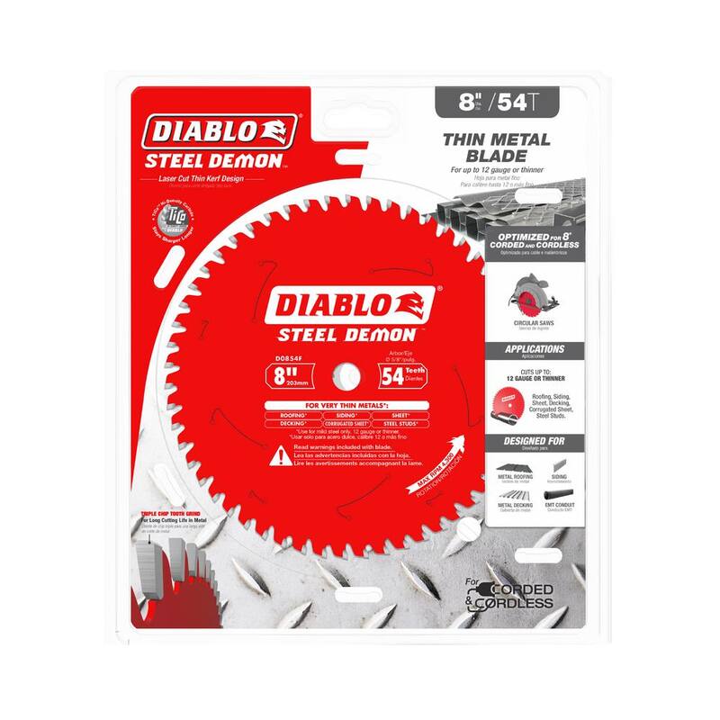 DIABLO 8 pulgadas x 54 dientes Sierra de Carburo Steel Demon para Metal Delgado - D0854F