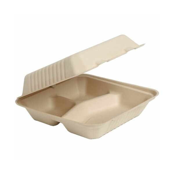 Remcoda CONTAINER, HINGED, 9INCH, 3C, FIBER, NAT, 200PK - RMLMFHC93C