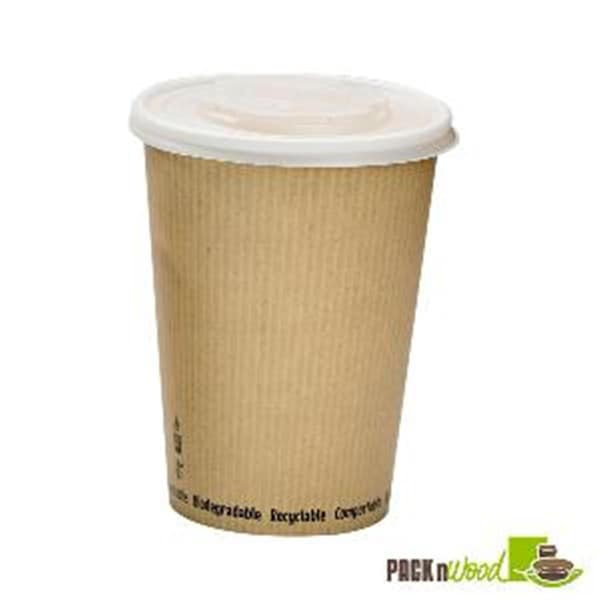 Packnwood Soup Cup with Rippled Kraft Design - 8 oz - 210PLAS8