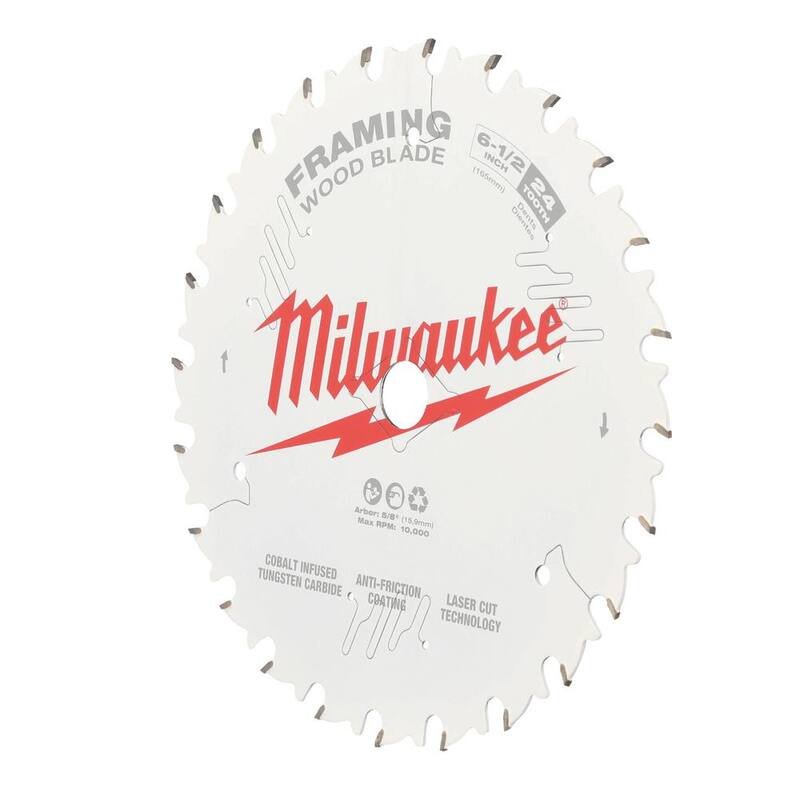 Milwaukee Hoja de sierra circular de acabado fino de 6-1/2 pulgadas (paquete de 2) - 48-40-0620-48-40-0622
