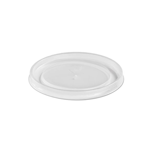 Huhtamaki Chinet, Plastic High Heat Vented Lid, Fits 16-32 Oz, White, 500PK - 89112