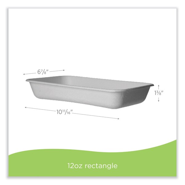 Eco-Products WorldView Renewable Sugarcane Containers, 10 x 4 x 7, White, 150PK - EP-SCRC107