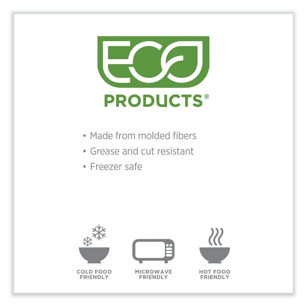 Eco-Products WorldView Renewable Sugarcane Containers, 10 x 4 x 7, White, 150PK - EP-SCRC107