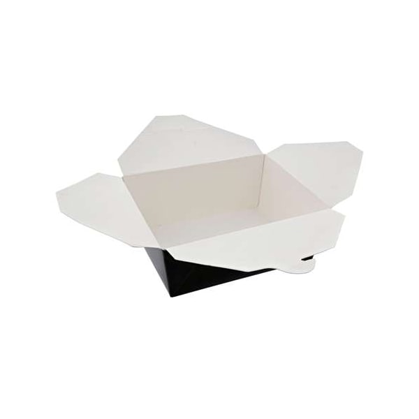 Amercareroyal Royal 6x4.75x2.5 No 8 Black Folded Takeout Box, PK300 - FTB8BK