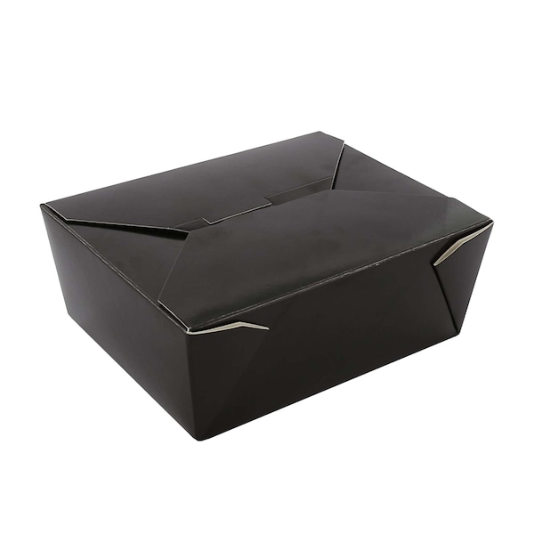 Amercareroyal Royal 6x4.75x2.5 No 8 Black Folded Takeout Box, PK300 - FTB8BK