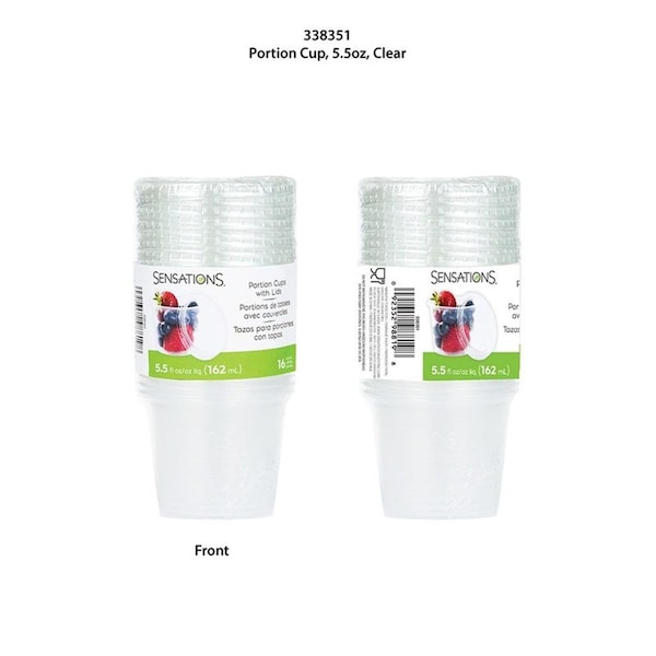 Omg 5.5 oz Portion Cups with Lids, Clear, 16PK - OM3517821