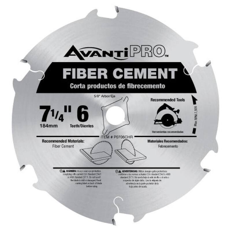 Avanti Pro 7-1/4 pulgadas x 6 dientes Hoja de sierra para corte de cemento de fibra - P0706CHR