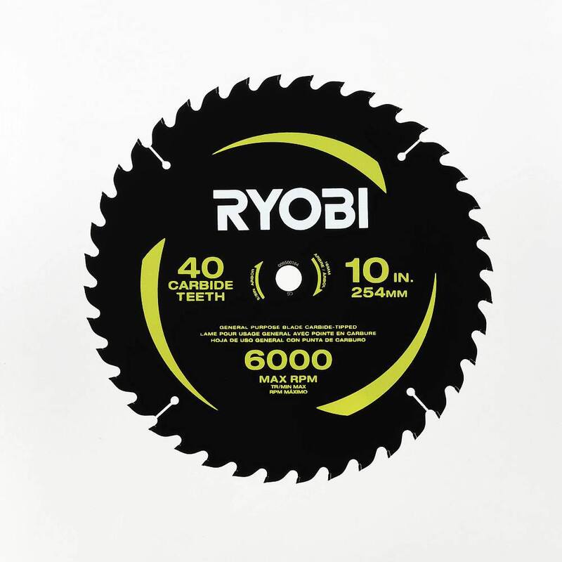 RYOBI Hoja para sierra ingleteadora de 10 pulgadas, 40 dientes de carburo y corte delgado - A181002
