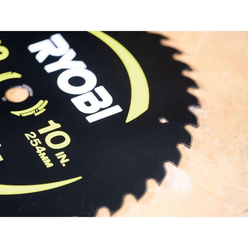 RYOBI Hoja para sierra ingleteadora de 10 pulgadas, 40 dientes de carburo y corte delgado - A181002