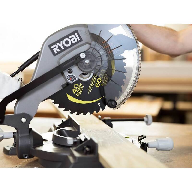RYOBI Hoja para sierra ingleteadora de 10 pulgadas, 40 dientes de carburo y corte delgado - A181002