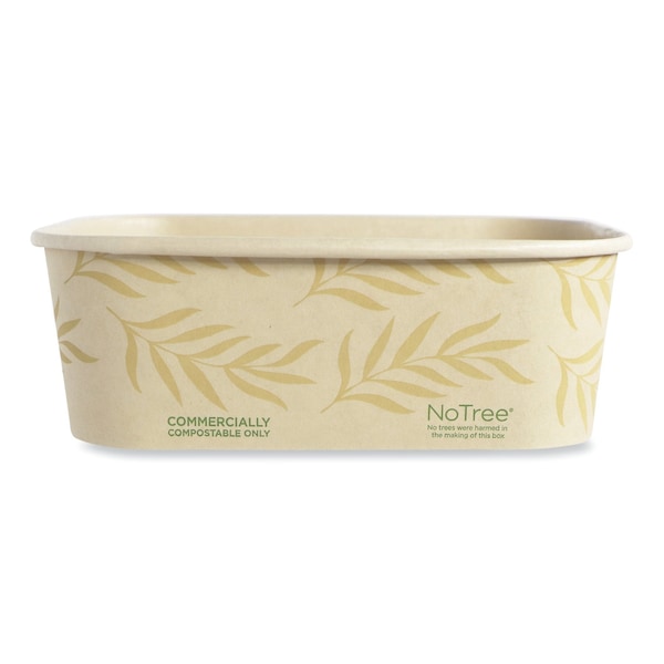 World Centric No Tree Rectangular Containers, 24 oz, 4.7 x 6.8 x 2.3, Natural, Sugarcane, 300PK - CT-NT-24
