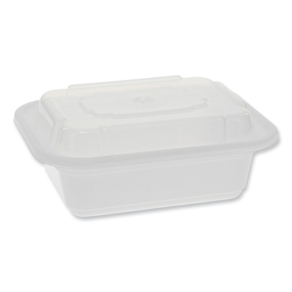 Pactiv Evergreen VERSAtainer Microwavable Containers, Rectangle, 12 oz, 4.5 x 5.5 x 2.12, White/Clear, Plastic, 150PK - NC818
