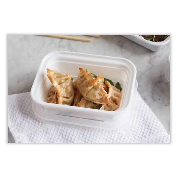 Pactiv Evergreen VERSAtainer Microwavable Containers, Rectangle, 12 oz, 4.5 x 5.5 x 2.12, White/Clear, Plastic, 150PK - NC818