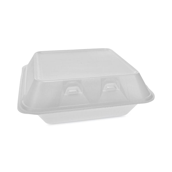 Pactiv Evergreen SmartLock Foam Hinged Containers, Medium, 3-Compartment, 8 x 8.5 x 3, White, PK150 - YHLW08030000